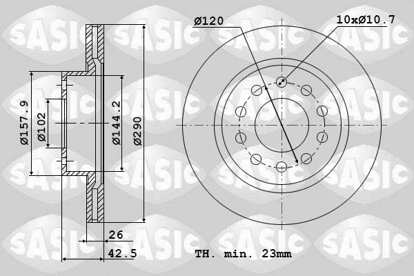 Sasic 6104021 - Тормозной диск avtokuzovplus.com.ua