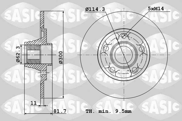 Sasic 6104028 - Тормозной диск avtokuzovplus.com.ua