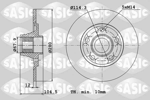 Sasic 6104053 - Гальмівний диск autocars.com.ua