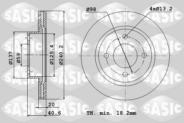 Sasic 6106001 - Гальмівний диск autocars.com.ua