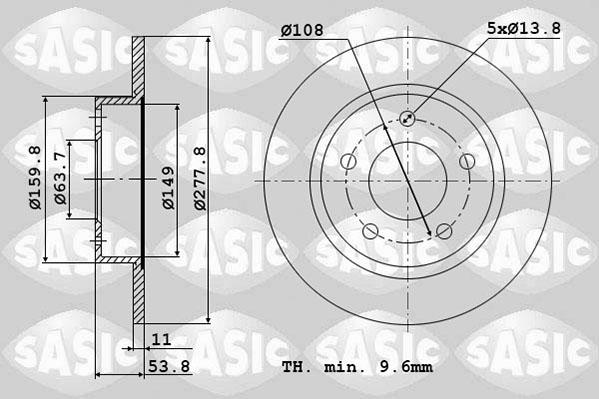 Sasic 6106013 - Тормозной диск avtokuzovplus.com.ua