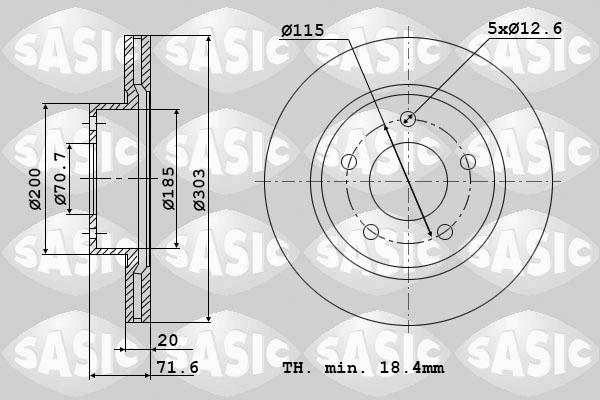 Sasic 6106020 - Гальмівний диск autocars.com.ua