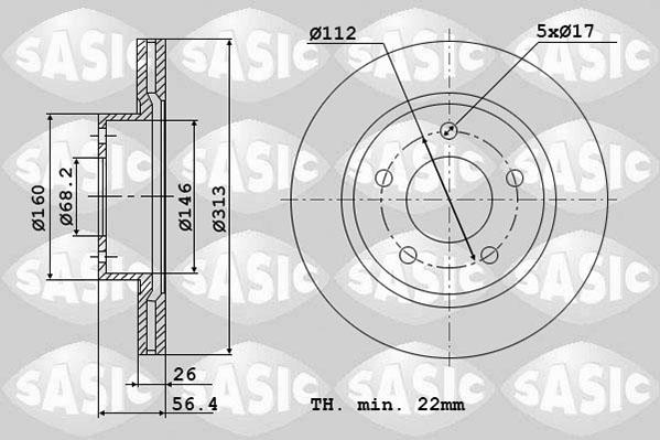 Sasic 6106032 - Гальмівний диск autocars.com.ua