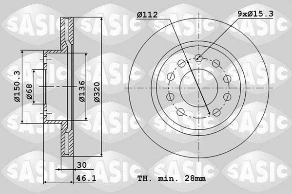 Sasic 6106034 - Тормозной диск avtokuzovplus.com.ua