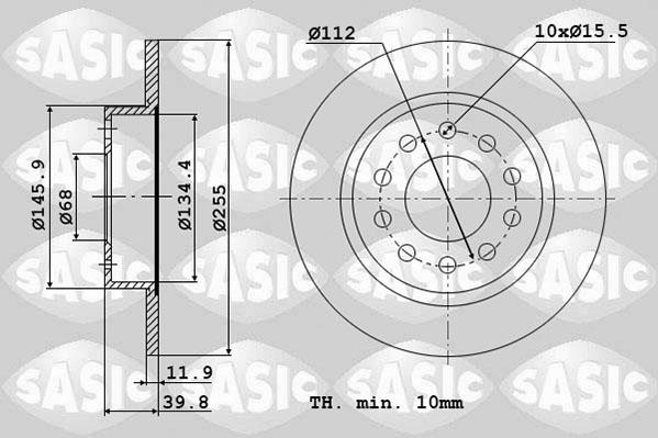 Sasic 6106039 - Тормозной диск avtokuzovplus.com.ua