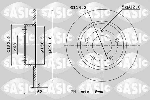 Sasic 6106065 - Тормозной диск avtokuzovplus.com.ua