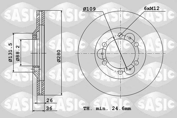 Sasic 6106092 - Гальмівний диск autocars.com.ua