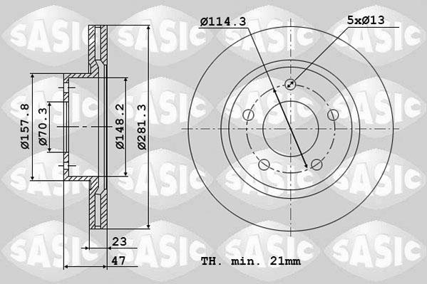 Sasic 6106095 - Тормозной диск avtokuzovplus.com.ua