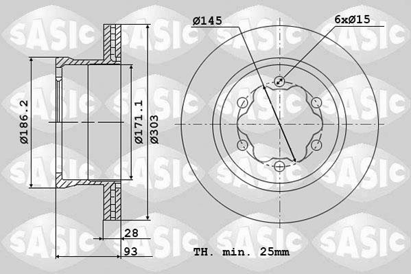 Sasic 6106103 - Гальмівний диск autocars.com.ua