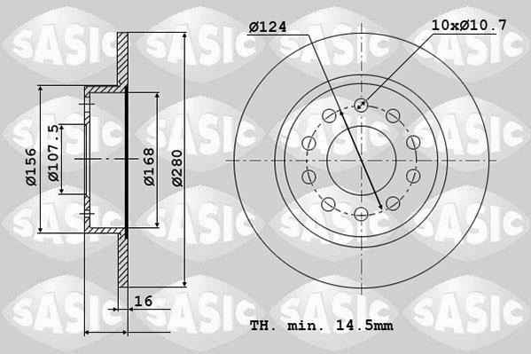 Sasic 6106144 - Гальмівний диск autocars.com.ua