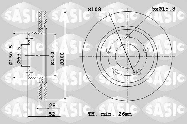 Sasic 6106147 - Гальмівний диск autocars.com.ua