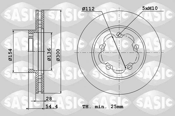 Sasic 6106148 - Гальмівний диск autocars.com.ua