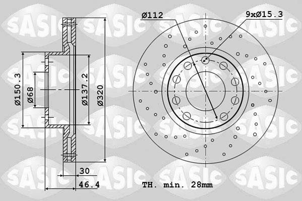 Sasic 6106183 - Гальмівний диск autocars.com.ua