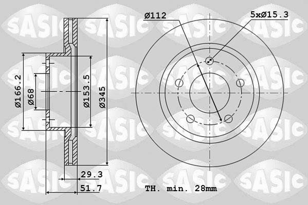 Sasic 6106190 - Гальмівний диск autocars.com.ua