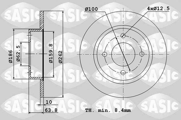 Sasic 6106217 - Тормозной диск avtokuzovplus.com.ua