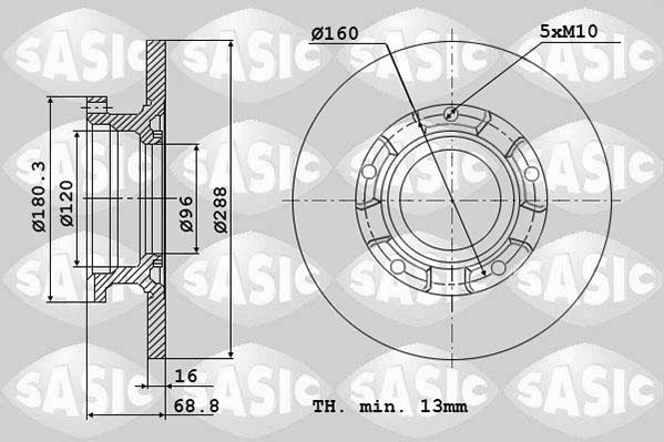 Sasic 6106298 - Тормозной диск avtokuzovplus.com.ua