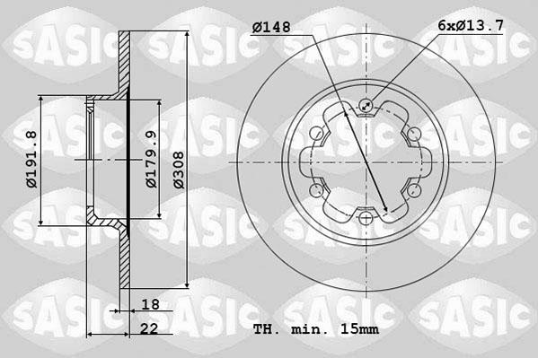 Sasic 6106299 - Гальмівний диск autocars.com.ua