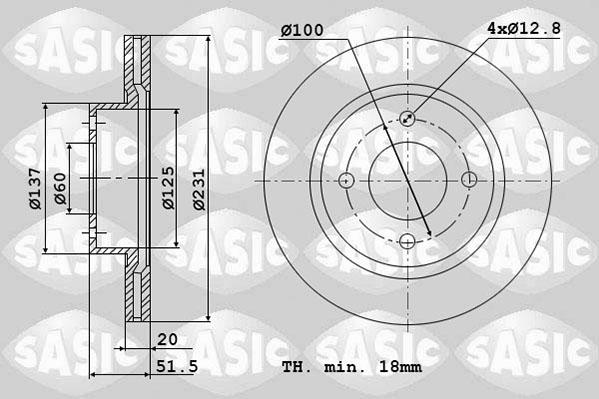 Sasic 6106318 - Тормозной диск avtokuzovplus.com.ua