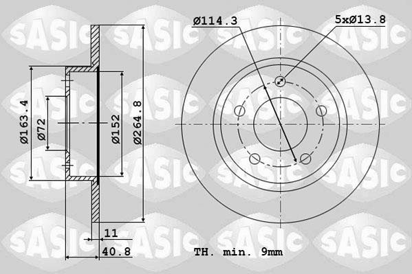 Sasic 6106354 - Тормозной диск avtokuzovplus.com.ua