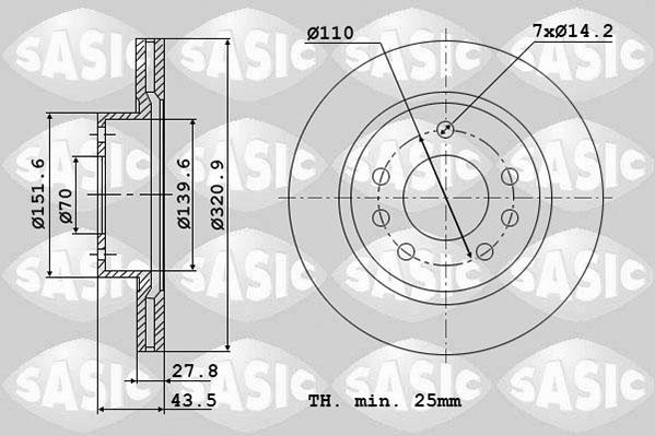 Sasic 6106355 - Тормозной диск avtokuzovplus.com.ua