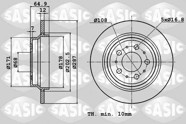 Sasic 6106360 - Тормозной диск avtokuzovplus.com.ua