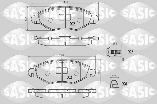 Sasic 6210002 - Тормозные колодки, дисковые, комплект avtokuzovplus.com.ua