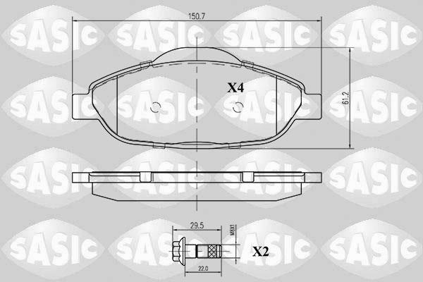 Sasic 6210003 - Гальмівні колодки, дискові гальма autocars.com.ua