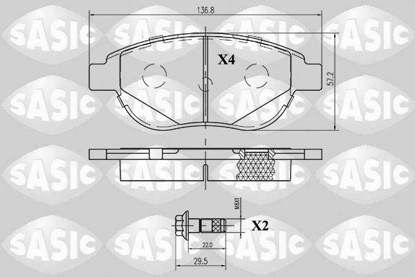 Sasic 6210008 - Гальмівні колодки, дискові гальма autocars.com.ua