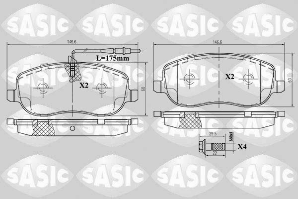 Sasic 6210029 - Тормозные колодки, дисковые, комплект avtokuzovplus.com.ua