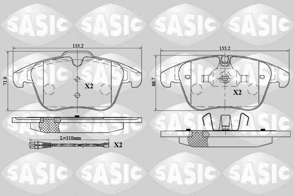 Sasic 6210039 - Гальмівні колодки, дискові гальма autocars.com.ua