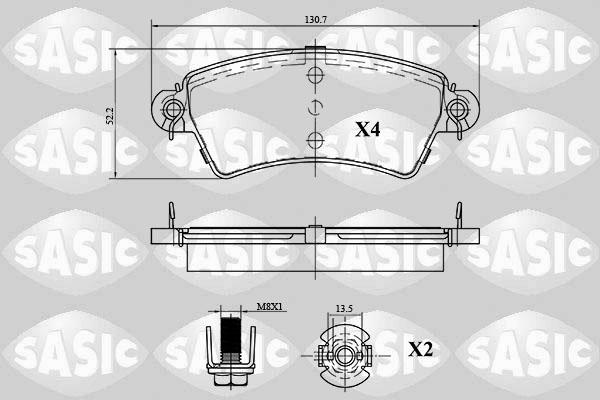 Sasic 6210045 - Гальмівні колодки, дискові гальма autocars.com.ua