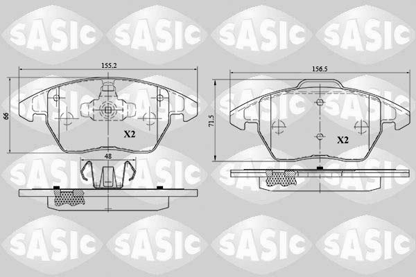 Sasic 6210046 - Тормозные колодки, дисковые, комплект avtokuzovplus.com.ua