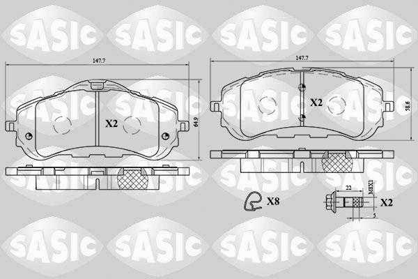 Sasic 6210051 - Гальмівні колодки, дискові гальма autocars.com.ua