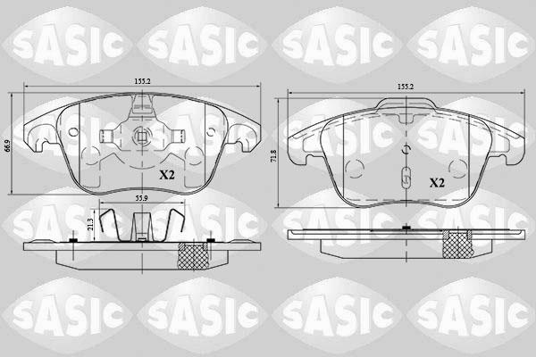 Sasic 6210054 - Гальмівні колодки, дискові гальма autocars.com.ua