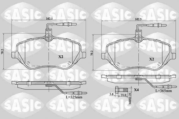 Sasic 6210057 - Гальмівні колодки, дискові гальма autocars.com.ua