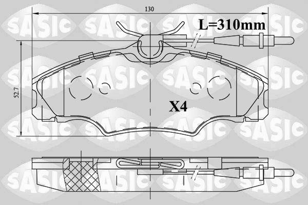 Sasic 6210061 - Тормозные колодки, дисковые, комплект avtokuzovplus.com.ua