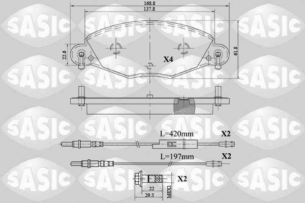 Sasic 6210062 - Тормозные колодки, дисковые, комплект avtokuzovplus.com.ua