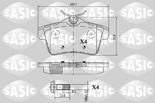 Sasic 6210064 - Тормозные колодки, дисковые, комплект avtokuzovplus.com.ua