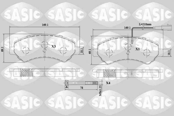 Sasic 6210069 - Тормозные колодки, дисковые, комплект avtokuzovplus.com.ua