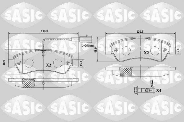 Sasic 6210074 - Гальмівні колодки, дискові гальма autocars.com.ua