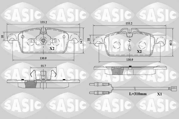 Sasic 6210075 - Тормозные колодки, дисковые, комплект avtokuzovplus.com.ua