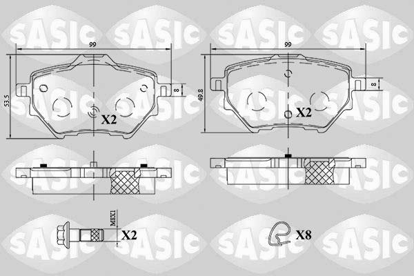 Sasic 6210076 - Гальмівні колодки, дискові гальма autocars.com.ua