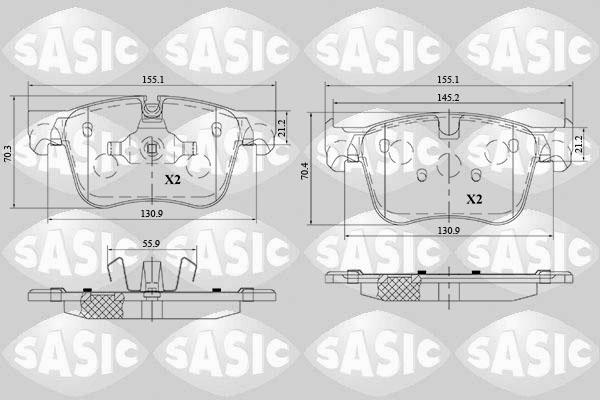 Sasic 6210077 - Гальмівні колодки, дискові гальма autocars.com.ua