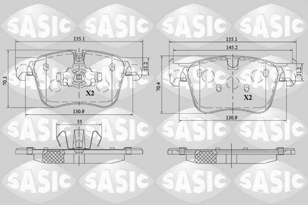 Sasic 6210086 - Тормозные колодки, дисковые, комплект avtokuzovplus.com.ua