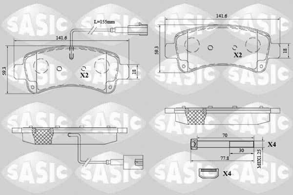 Sasic 6210091 - Гальмівні колодки, дискові гальма autocars.com.ua