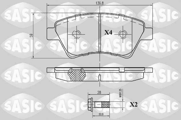 Sasic 6214006 - Гальмівні колодки, дискові гальма autocars.com.ua
