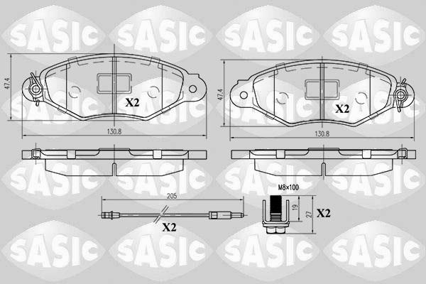 Sasic 6214012 - Гальмівні колодки, дискові гальма autocars.com.ua