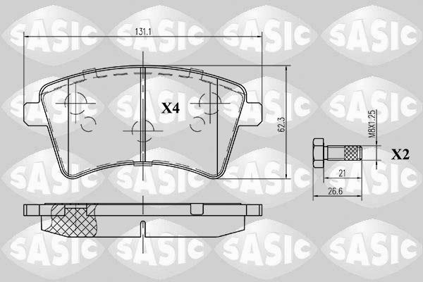 Sasic 6214016 - Гальмівні колодки, дискові гальма autocars.com.ua