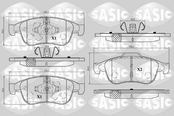 Sasic 6214017 - Гальмівні колодки, дискові гальма autocars.com.ua