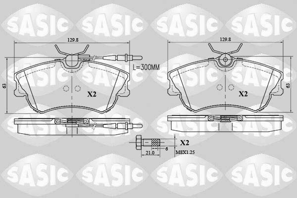 Sasic 6214028 - Гальмівні колодки, дискові гальма autocars.com.ua